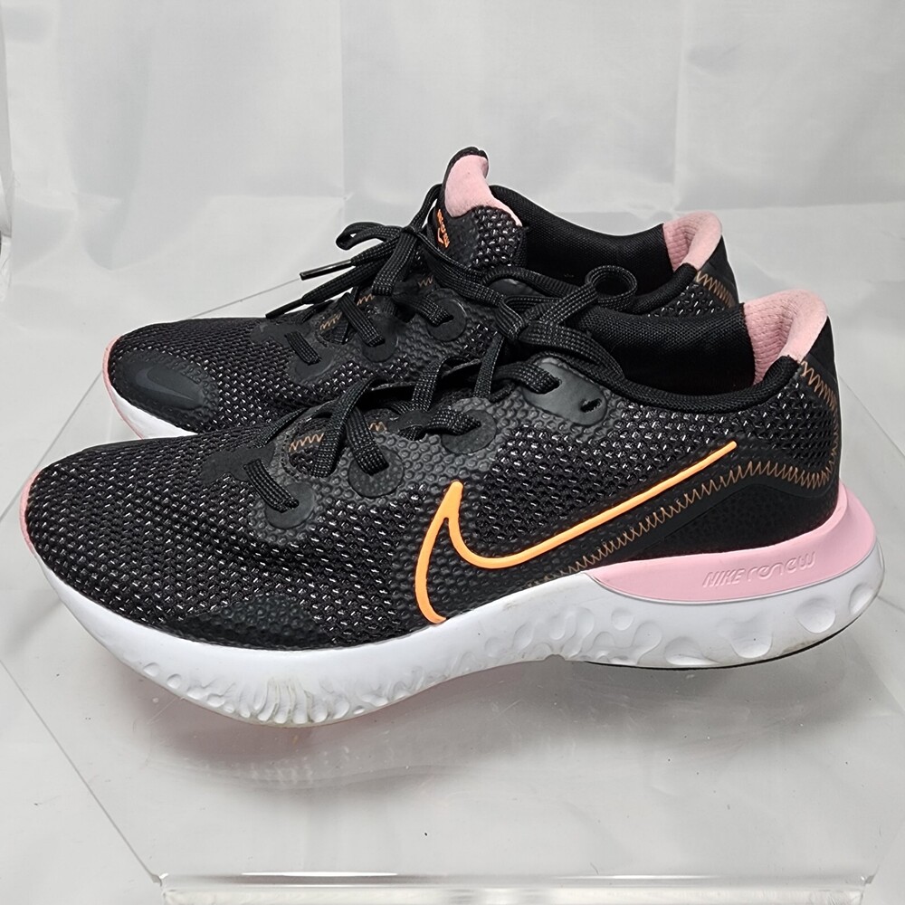 Nike Renew Run Orange Pulse Black/Pink Women 10 Running Shoes CK6360-001 Sneaker